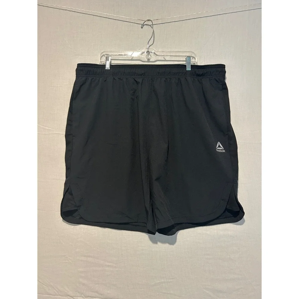 Reebok Mens Black Athletic Training Shorts Elastic Logo Waistband 3XL REH223SH35